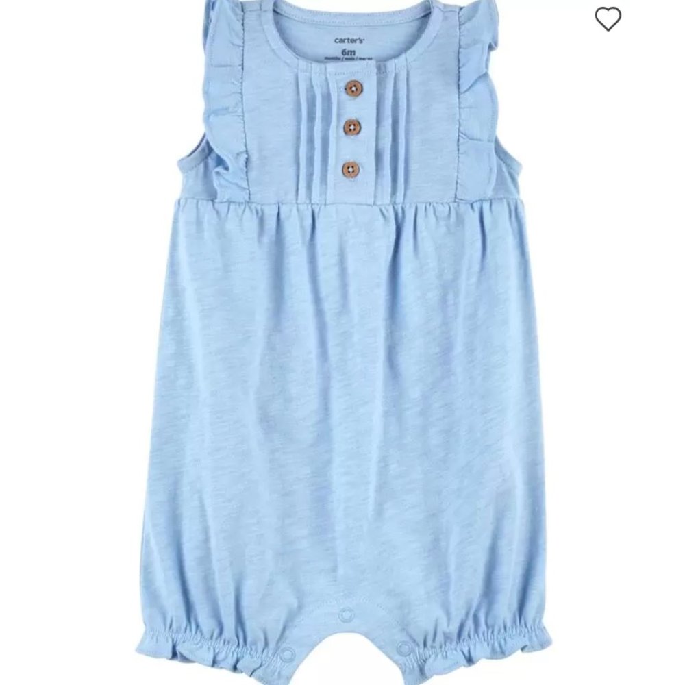 Carter's Baby 1-Piece Flutter Slub Jersey Romper (NWT)